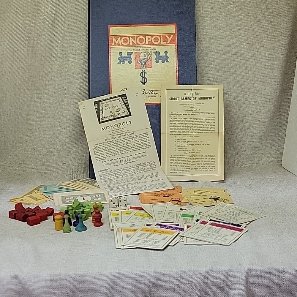 VINTAGE‎ 1935-1937 MONOPOLY BOARD GAME - PARKER BROTHERS INC
